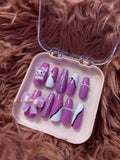 Purple coquette press on nails
